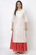 Off White Art Silk Straight Kurta image number 0