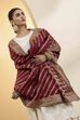 Gold-Toned & Maroon Banarasi Weave Dupatta image number 1
