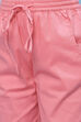 Blush Pink Cotton Solid Capri Pant image number 1