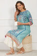 Pink Cotton Printed Straight Kurta image number 5