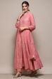 Aqua Blue Cotton Anarkali Kurta Lehenga Set image number 4