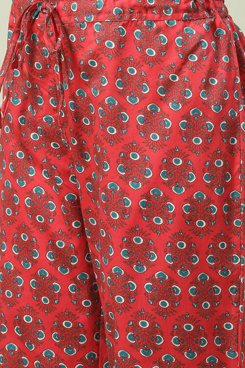 Buy Coral Cotton Kalidar Kurta Narrow Palazzo Suit Set for INR3497.50 ...
