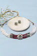 Maroon White Brass Choker Set image number 0