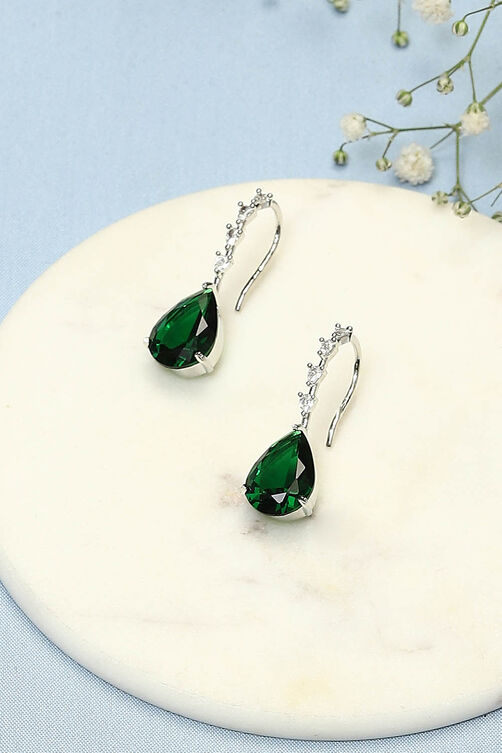 Green Brass Earrings image number 0