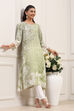 Green Viscose Rayon Printed Straight Kurta