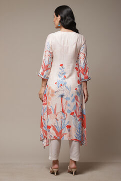 Ecru Rayon Straight Printed Kurta image number 2