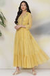 Mustard Poly Cotton Fusion Dress image number 0