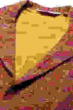 Mustard Poly Viscose Straight Printed Jacket image number 1