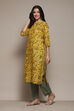 Fuchsia Cotton Straight Printed Kurta image number 3