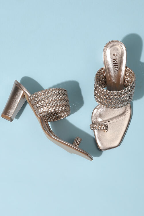 Rose Gold PU Ring Toe Sandals image number 2