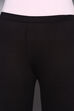 Black Viscose Lycra Solid Leggings image number 1