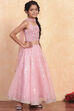 Pastel Pink Shantoon Blouse Lehenga Set image number 5
