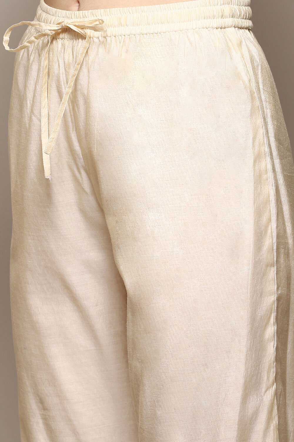 Off White Polyester Straight Printed 2 Piece Set image number 2