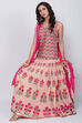 Peach Floral Lehenga Set image number 2