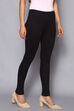 Black Viscose Lycra Solid Leggings image number 3