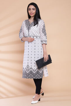 Natural Cotton Straight Printed Kurta image number 0