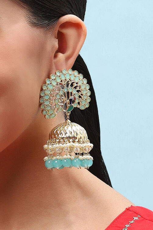 Blue Brass Earrings image number 3