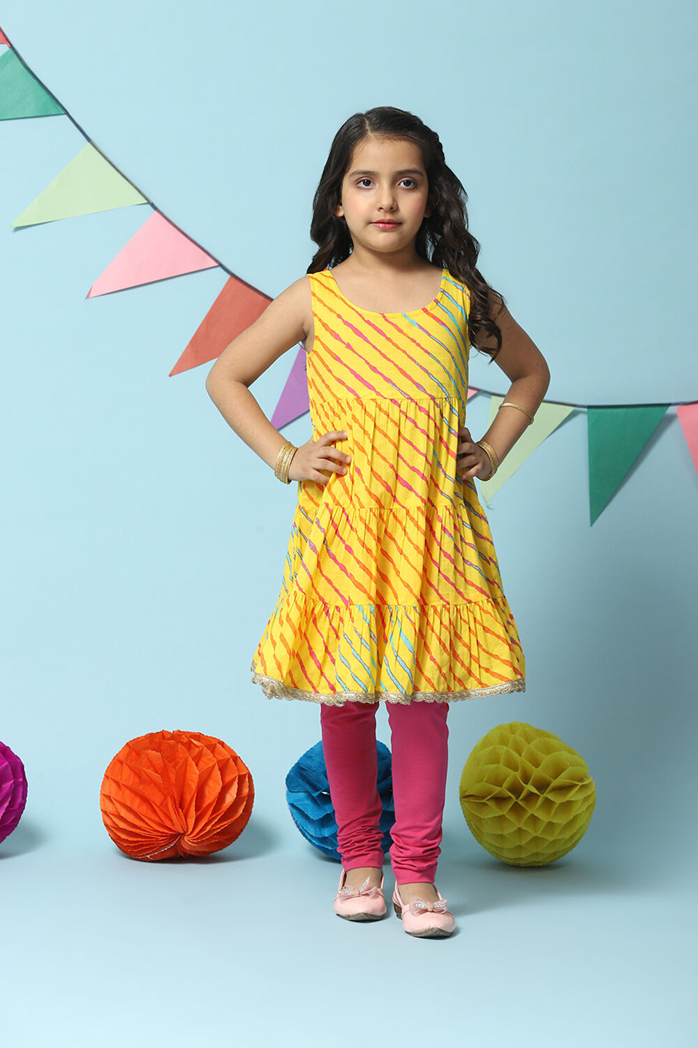 Pink Cotton Blend Straight Kurta Churidar Suit Set image number 5