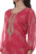 Pink Organza Digital Print Unstitched Suit Set image number 2