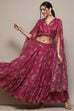 Pink Polyester Straight Lehenga Set image number 0