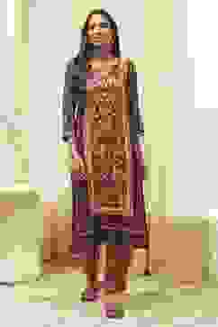 Maroon Cotton Straight Kurta Palazzo Suit Set image number 6