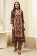 Maroon Cotton Straight Kurta Palazzo Suit Set image number 6