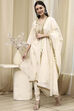 Blue Poly Chanderi Straight Suit Set image number 3