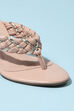 Peach Pu V-Strap Sandals image number 1