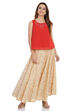 Red Art Silk Top & Skirt Set image number 4