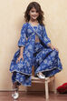 Blue Cotton Tiered Suit Set image number 0