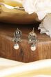 Silver Toned Gold Plated Brass Studded Drop Earrings image number 2