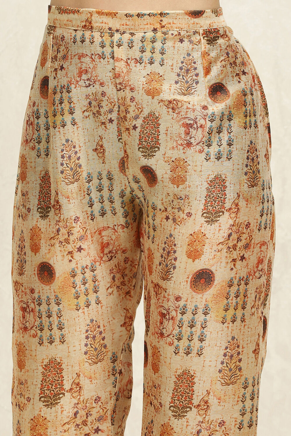 Maroon Cotton Handloom Unstitched Suit Set image number 3