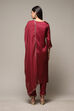 Orange Printed Viscose Straight Kurta Regular Pants Suit Set image number 4