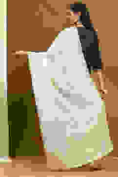 Off White Polyester Dupatta image number 3