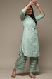 Sea Green Cotton Straight Kurta Palazzo Suit Set