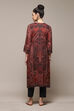 Dull Red LIVA Straight Printed Kurta image number 4