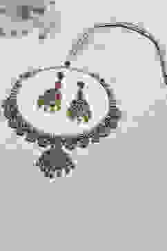 Red Green Alloy Necklace Set image number 0