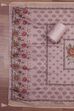 Cream-Toned Muslin Rajasthani Print Unstitched Suit Set image number 3