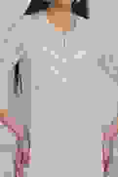 White Poly Chanderi Straight Suit Set image number 1