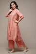 Coral Viscose Straight Printed 2 Piece Set image number 3