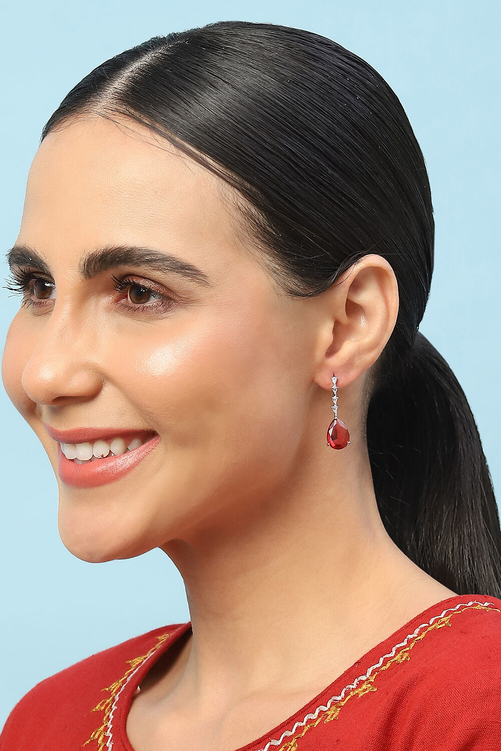 Red Brass earrings image number 3