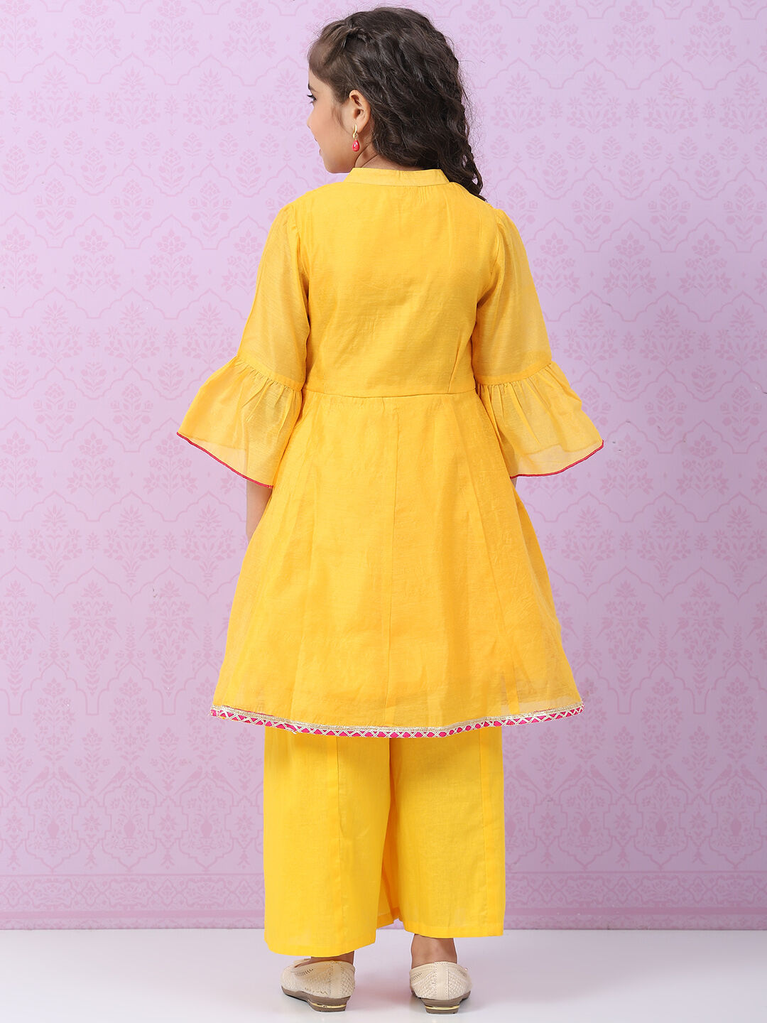 Blue Art Silk Flared Printed Top image number 4