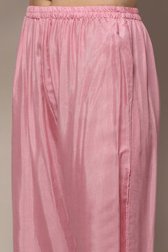 Pastel Pink Organza Unstitched Suit set image number 3