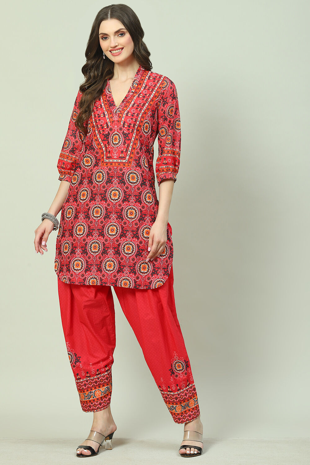 Biba red salwar suit deals