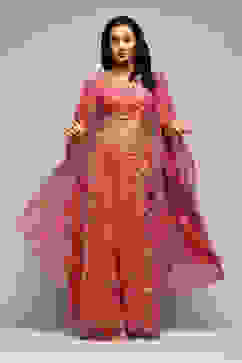 Pink Polyester Short Kurta Printed Suit Set image number 6