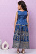 Blue Art Silk Flared Lehenga image number 4