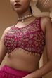 Berry Pink Pure Chinnon Hand Embroidered Lehenga Set image number 1