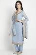 Blue Georgette Easy Stitch Suit Set image number 2