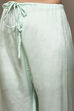 Teal Linen Hand Embroidered Unstitched Suit Set image number 3