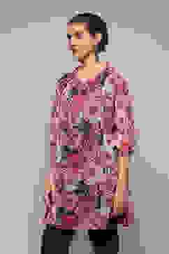 Black Polyester Straight Printed Top image number 3